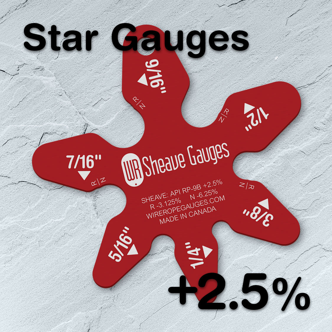 Star Gauges +2.5% Anodized Aluminum