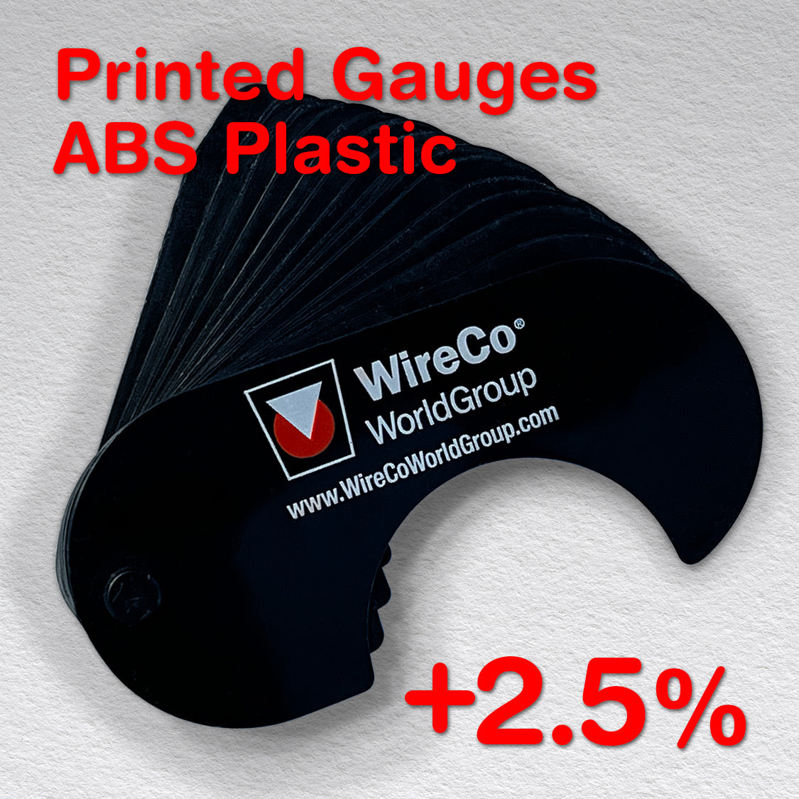 Plastic +5% No Go Sheave Gauges - Printed