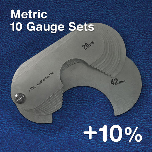 Stainless +10% Metric Sheave Gauges - 10 Gauge Sets