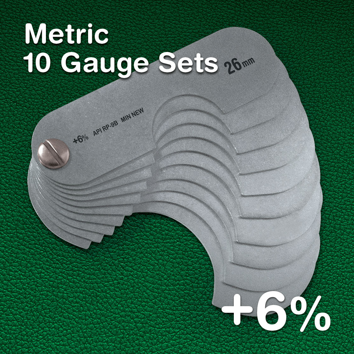 Stainless  +6% Metric Sheave Gauges - 10 Gauge Sets