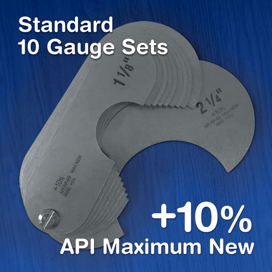 Stainless +10% Standard Sheave Gauges - 10 Gauge Sets