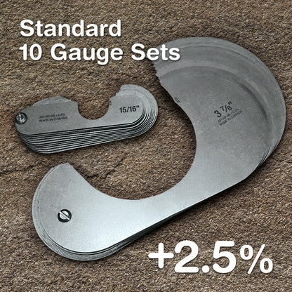 Standard +2.5% Sheave Gauges - 10 Gauge Sets - Stainless