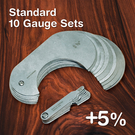 Standard +5% Sheave Gauges - 10 Gauge Sets - Stainless