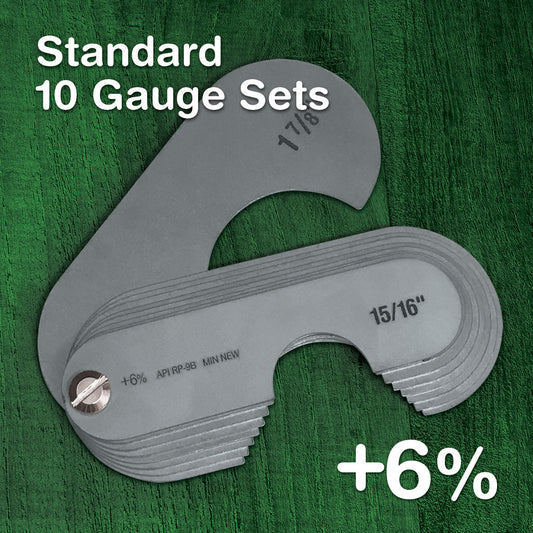 Stainless  +6% Standard Sheave Gauges - 10 Gauge Sets