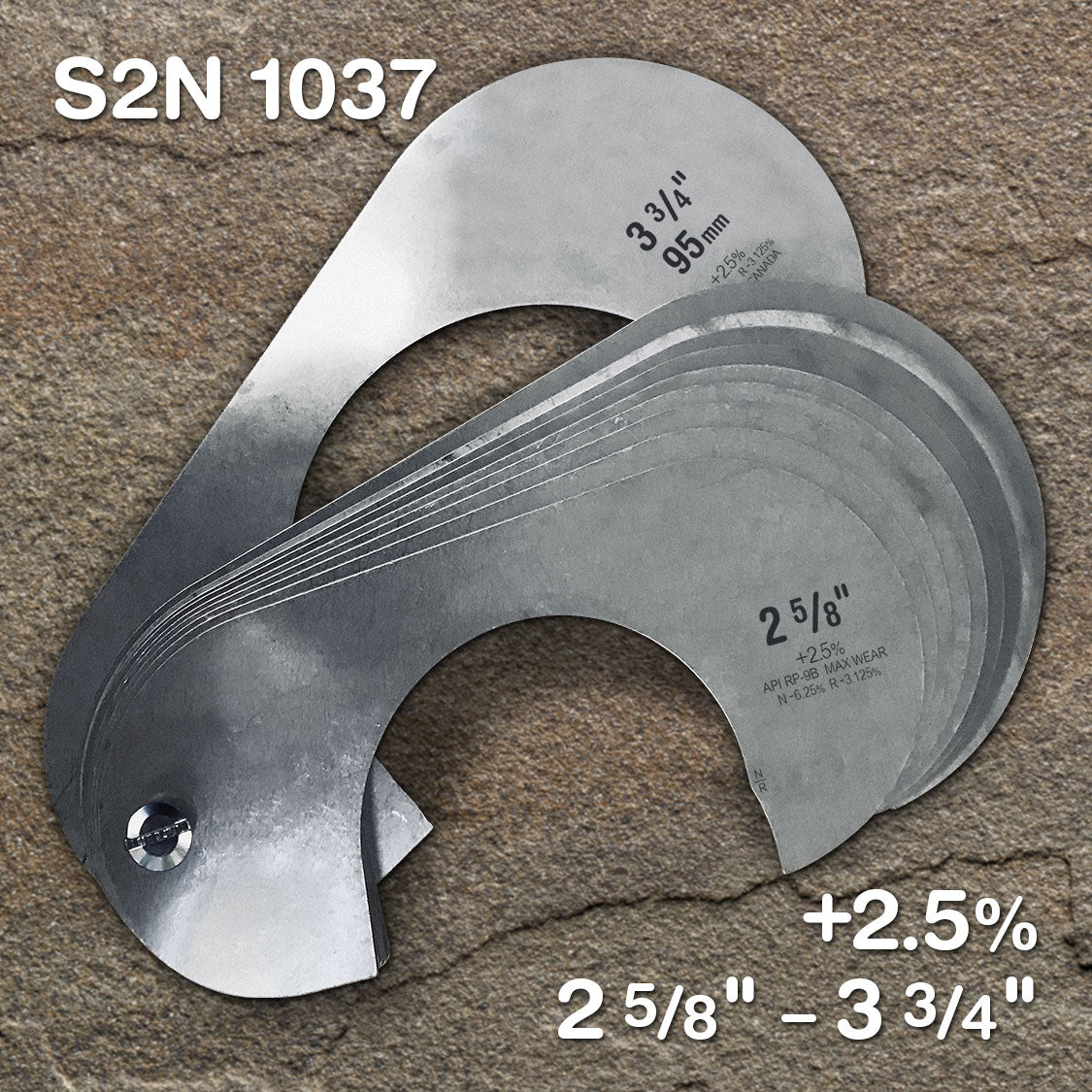 Standard +2.5% Sheave Gauges - 10 Gauge Sets - Stainless